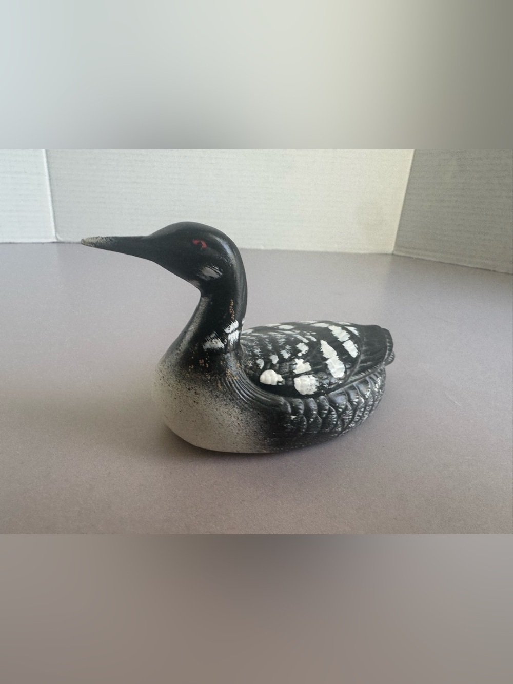 Black & White Decorative Ceramic Duck Figurine